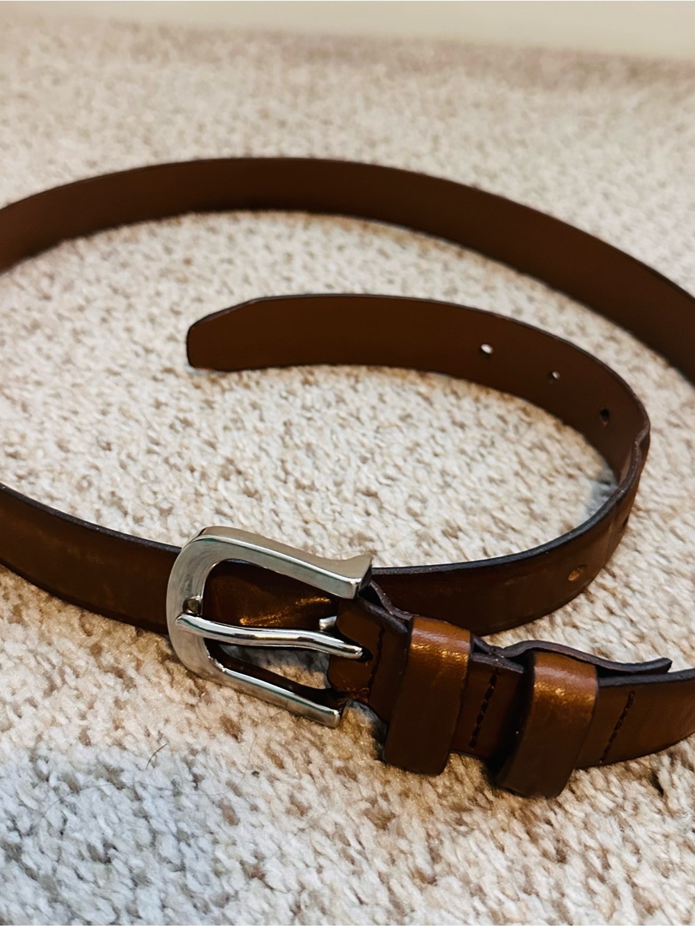 Thursday Boot Company Men's Tan Brown Leather Belt with Silver Buckle